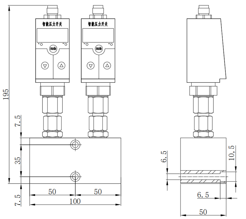 Technical Drawing of EPW End-of-line Pressure Switches Technical Drawing of EPW End-of-line Pressure Switches
