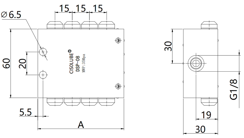 Technical Drawing of DSP Distributor Valve Technical Drawing of DSP Distributor Valve
