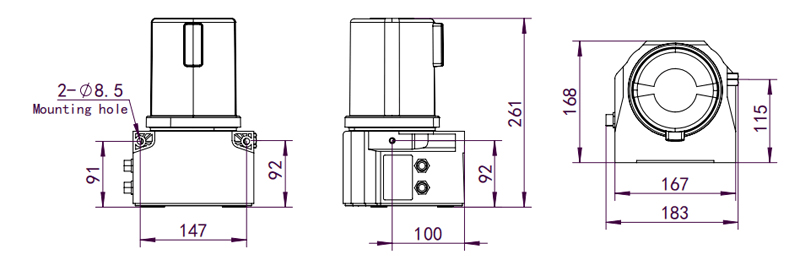Technical Drawing of GT-Max Single Line Lubrication Pump