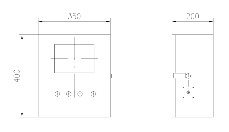 Technical Drawing of MC-ⅠSystem Control Box