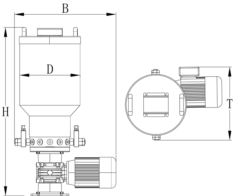 Technical Drawing of ZP01/02 Lubrication Pump