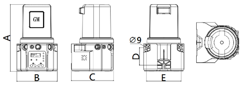 Technical Drawing of GT Progressive Lubrication Pump