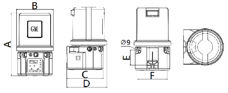 Technical Drawing of GT Progressive Lubrication Pump