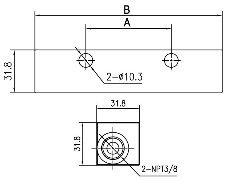 Technical Drawing of VL-1X Metering Valves