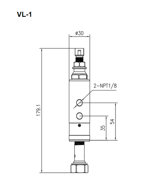 Technical Drawing of VL-1 Metering Valves